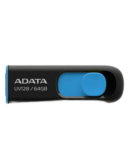 USB Flash накопитель ADATA UV128, 64Гб, Черный/Синий