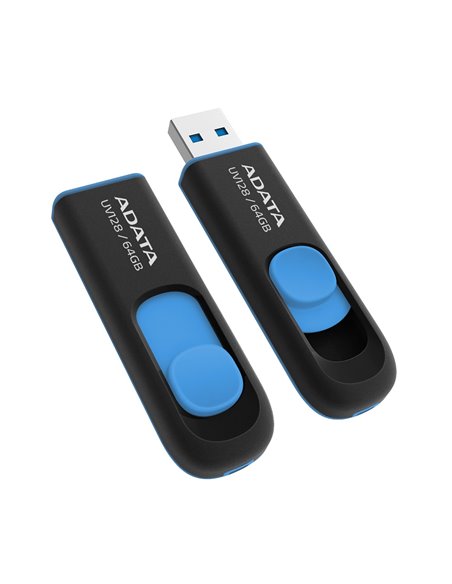 USB Flash накопитель ADATA UV128, 64Гб, Черный/Синий