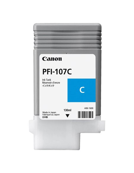 Картридж чернильный Canon PFI-107, 130мл, Голубой