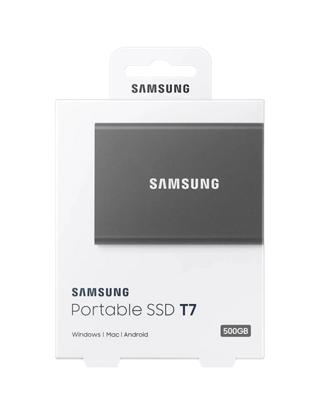 Внешний портативный SSD накопитель Samsung T7, 500 ГБ, Grey (MU-PC500T/WW)