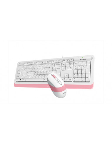 Клавиатура и мышь A4Tech F1010, Проводное, Белый/Розовый