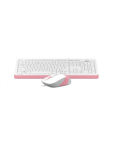 Клавиатура и мышь A4Tech F1010, Проводное, Белый/Розовый