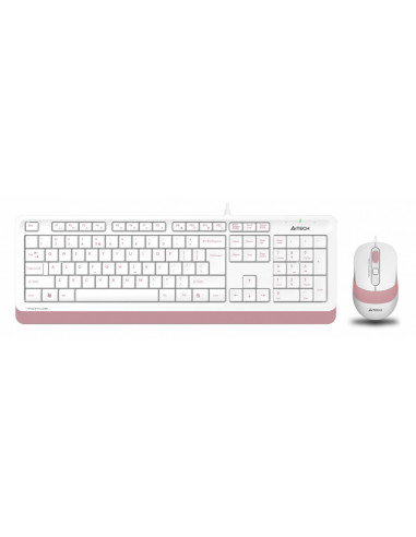 Клавиатура и мышь A4Tech F1010, Проводное, Белый/Розовый