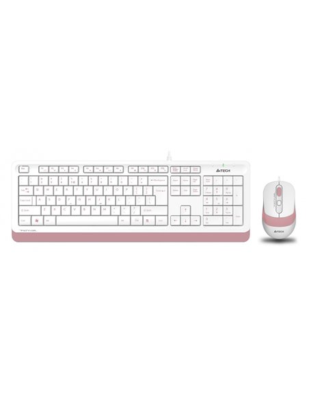 Клавиатура и мышь A4Tech F1010, Проводное, Белый/Розовый