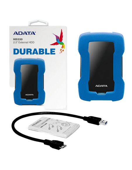 HDD portabil extern ADATA HD330, 1 TB, Albastru (AHD330-1TU31-CBL)