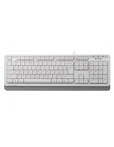 Tastatură A4Tech FK10, Cu fir, Alb /Gri