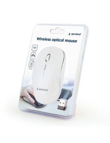 Mouse Wireless Gembird MUSW-4B-01-W, Alb