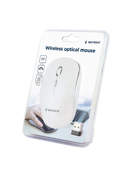 Mouse Wireless Gembird MUSW-4B-01-W, Alb