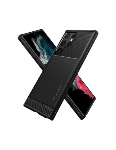 Чехол Spigen Samsung S22 Ultra, Rugged Armor, Матовый черный