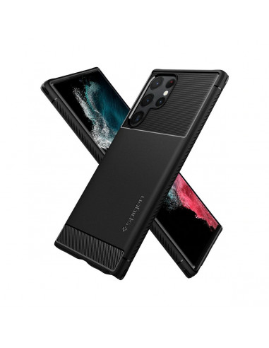 Чехол Spigen Samsung S22 Ultra, Rugged Armor, Матовый черный
