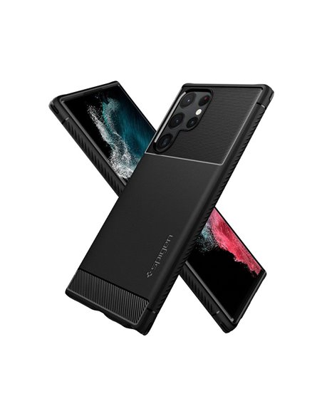 Husă Spigen Samsung S22 Ultra, Rugged Armor, Negru mat