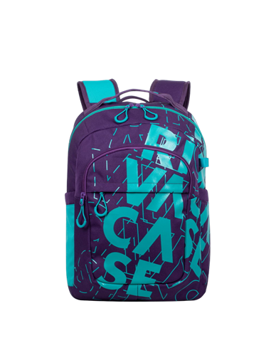 Rucsac zilnic RivaCase Heide, 15.6", Poliester, Violet/Acvamarin