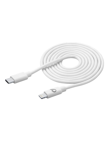 Cable de date Cellularline Power Cable, Lightning/USB Type-C, 3m, Alb