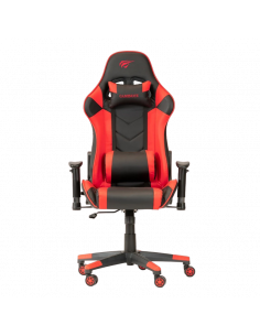 Scaun Gaming Havit GC932, PVC Piele, Negru/Rosu