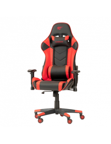 Scaun Gaming Havit GC932, PVC Piele, Negru/Rosu