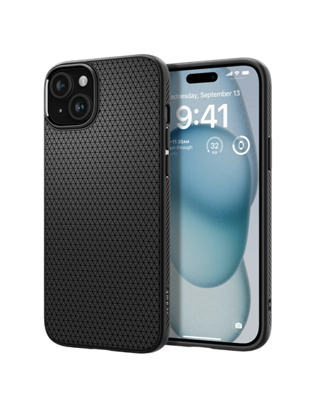 Чехол Spigen iPhone 15 Liquid Air, Матовый черный