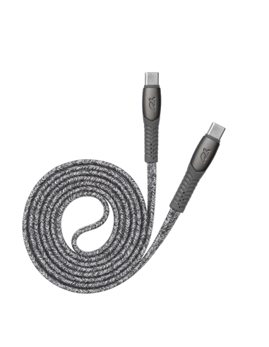 Cable de date Rivacase PS6105, USB Type-C/USB Type-C, 1,2m, Gri