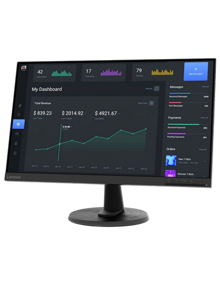 23,8" Monitor Lenovo C24-40, VA 1920x1080 FHD, Negru