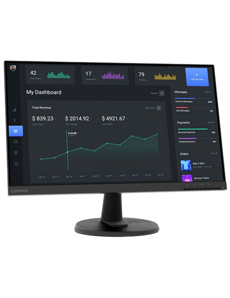 23,8" Monitor Lenovo C24-40, VA 1920x1080 FHD, Negru