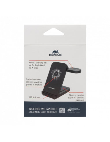 Încărcător wireless Rivacase VA4916 WH3, 15W, Negru