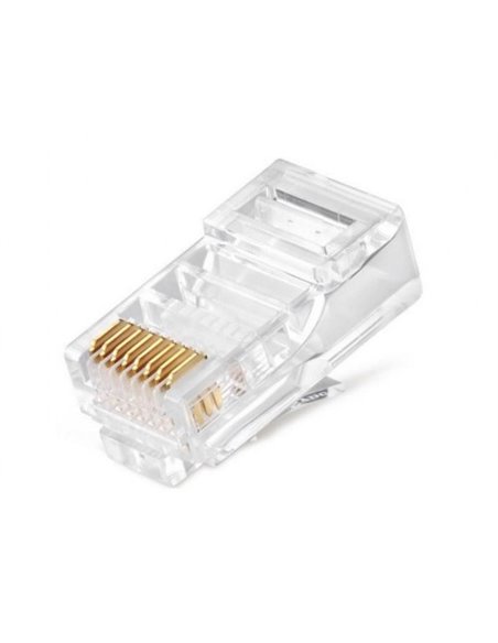 RJ45 Modular Plug LC-8P8C-001/50, Modular plug 8P8C for solid LAN cable, 30u” gold plated, 50 pcs/bag