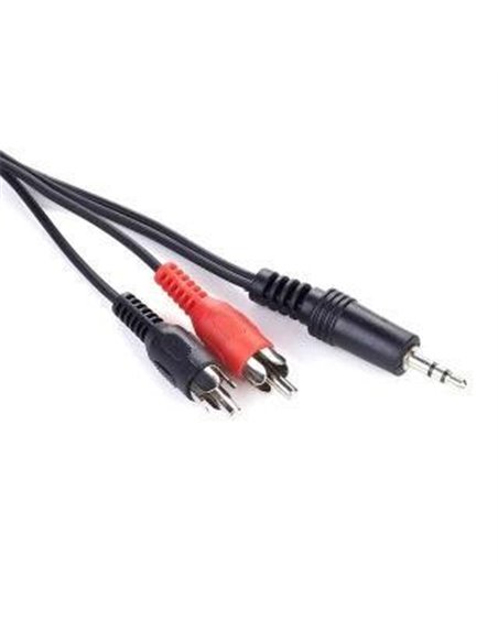 Audio cable 3.5mm-RCA - 5m - Cablexpert CCA-458-5M, 3.5 mm stereo to RCA plug cable, 5 m, 3.5mm stereo plug to 2x RCA plugs