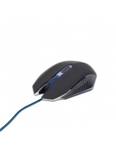 Gembird MUSG-001-B, Gaming Optical Mouse, 2400dpi adjustable, 6 buttons, Illuminated (Blue light) scroll wheel, logo and sid... 2