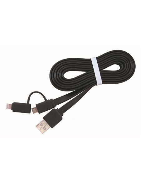 Cable USB2.0 combo (2 in 1) - 1m - Cablexpert CC-USB2-AMLM2-1m, USB 2.0 A-plug to 8-pin male connector (for Iphone) + male Mi...