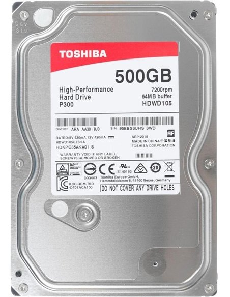 3.5” HDD Toshiba HDWD105UZSVA P300/ 500GB