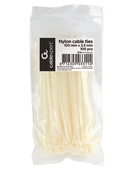 Cable Organizers Nylon ties NYT-100, 100mm -2.5mm width, bag of 100 pcs