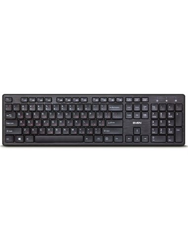SVEN KB-E5800W, Wireless Keyboard, 104 keys,12 Fn-keys slim compact design, low-profile keys with smooth stroke, Nano receive...
