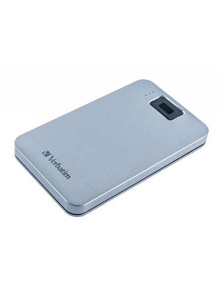 2.5” External HDD 1.0TB (USB3.2/USB-C) Verbatim Executive Fingerprint Secure, Grey, Aluminium, Sleek, Nero Backup Software, ...