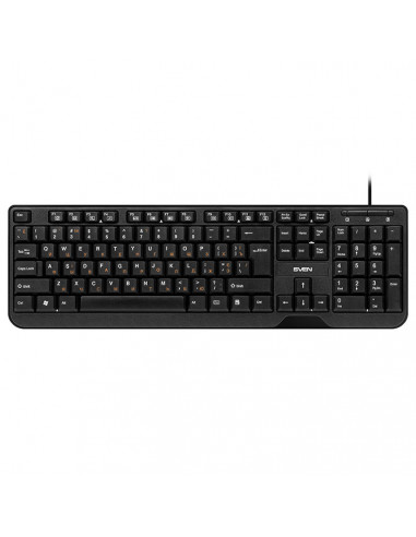 SVEN KB-S330C, Keyboard 12Fn-keys + Mouse (Optical 1000 dpi, 2+1(scroll wheel)), Waterproof design, Classic fullsize layout, ...