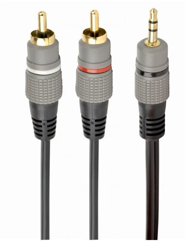 Audio cable 3.5mm-RCA - 2.5m - Cablexpert CCA-352-2.5M, 3.5 mm stereo plug to 2*RCA plugs 2.5m cable, gold-plated connectors,...