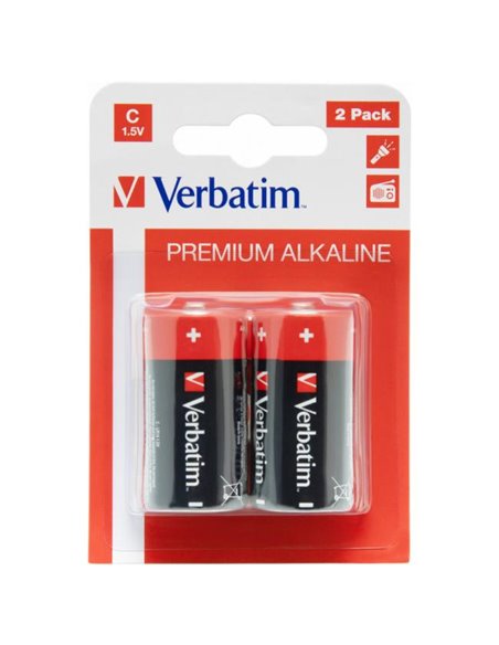 Verbatim Alcaline Battery C, 2pcs, Blister pack