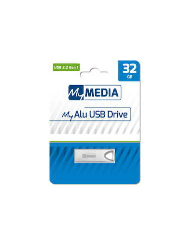 32GB USB2.0 MyMedia (by Verbatim) MyAlu USB 2.0 Drive Metal casing, Compact and lightweight, (Read 18 MByte/s, Write 10 MByt...