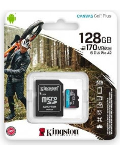 Card de memorie microSD 128GB Kingston Canvas Go! Plus, A2, 170Mbpsr, + SD adapter 2