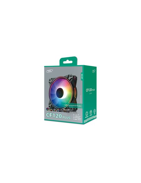 120mm Case Fan - DEEPCOOL ”CF120 PLUS-3IN1” 3x A-RGB LED 120x120x26.5mm, 500~1800 RPM±10%, <28dBa, 52.5 CFM, Hydro Bearing,...