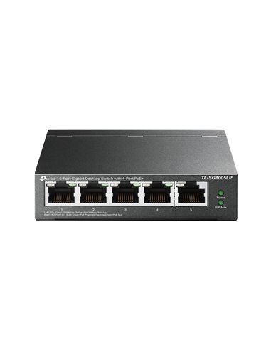 PoE Коммутатор TP-LINK TL-SG105LP / 5 port / Gigabit / RJ45 / steel case
