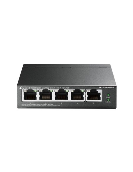 PoE Коммутатор TP-LINK TL-SG105LP / 5 port / Gigabit / RJ45 / steel case