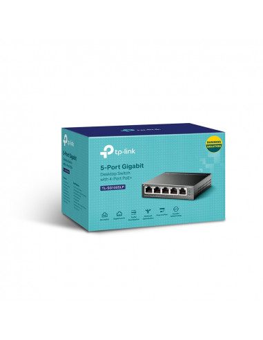 PoE Коммутатор TP-LINK TL-SG105LP / 5 port / Gigabit / RJ45 / steel case