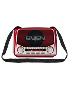 SVEN SRP-525 Red, FM/AM/SW Radio, 3W RMS, 8-band radio receiver, built-in audio files player from USB-fash, microSD and SD ca... 2