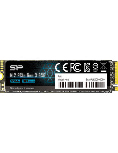 M.2 NVMe SSD 1.0TB Silicon Power A60, Interface: PCIe3.0 x4 / NVMe1.3, M2 Type 2280 form factor, Sequential Reads 2200 MB/s, ...