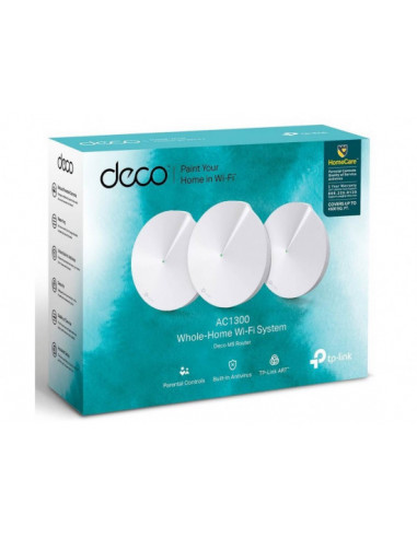 TP-LINK Deco M5 (3-pack) AC1300 Mesh Wi-Fi System, 2 LAN/WAN Gigabit Port, 867Mbps on 5GHz + 400Mbps on 2.4GHz, 802.11ac/b/g...