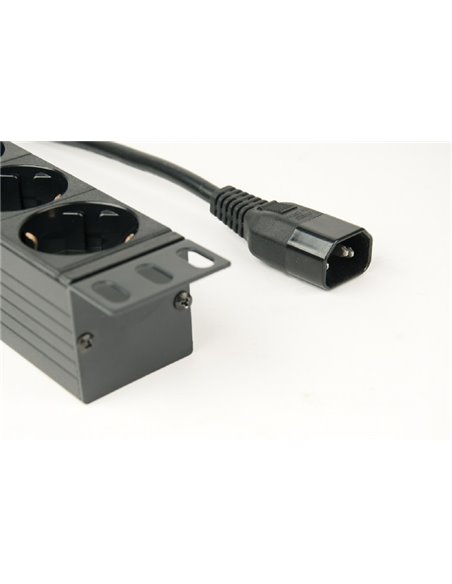 Gembird EG-PDU-014-C14, Power distribution unit (PDU), 8 Schuko sockets, 1U, 16A, C14 plug 3 m cable