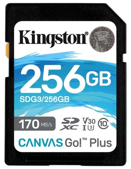 Карта памяти SD 256GB Kingston Canvas Go! Plus, 170Mbps