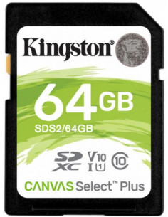 Card de memorie SD 64GB Kingston Canvas Select Plus, 100MBps
