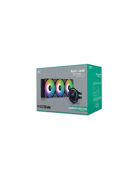 DEEPCOOL Liquid Cooler ”GAMMAXX L360 A-RGB”, Anti-Leak Technology, Socket LGA2066/2011/1851/1700/1200/115x & AM5/AM4, 3x 120m... DEEPCOOL Liquid Cooler ”GAMMAXX L360 A-RGB”, Anti-Leak Technology, Socket LGA2066/2011/1851/1700/1200/115x & AM5/AM4, 3x 120m...