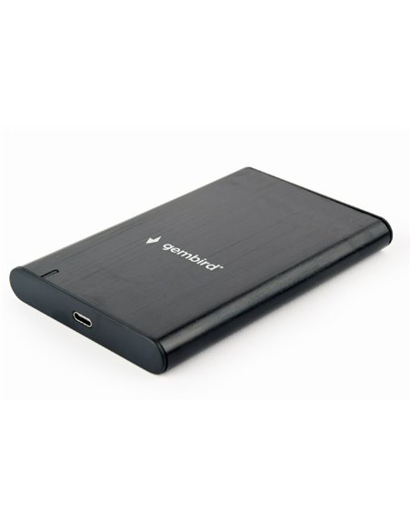 Gembird EE2-U3S-6, USB 3.1 2.5'' enclosure with USB Type-C port, brushed aluminum, Black