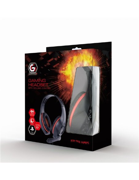 Casti Gembird GHS-05-R, Black/red